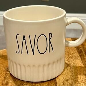 Rae Dunn textured mug: Savor, NWOT